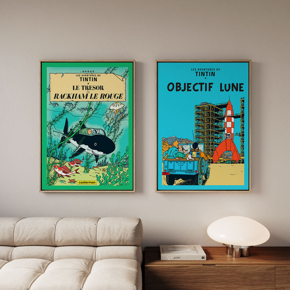 Canvas Print with Floating Frame – Tintin – Le Trésor de Rackham le Rouge
