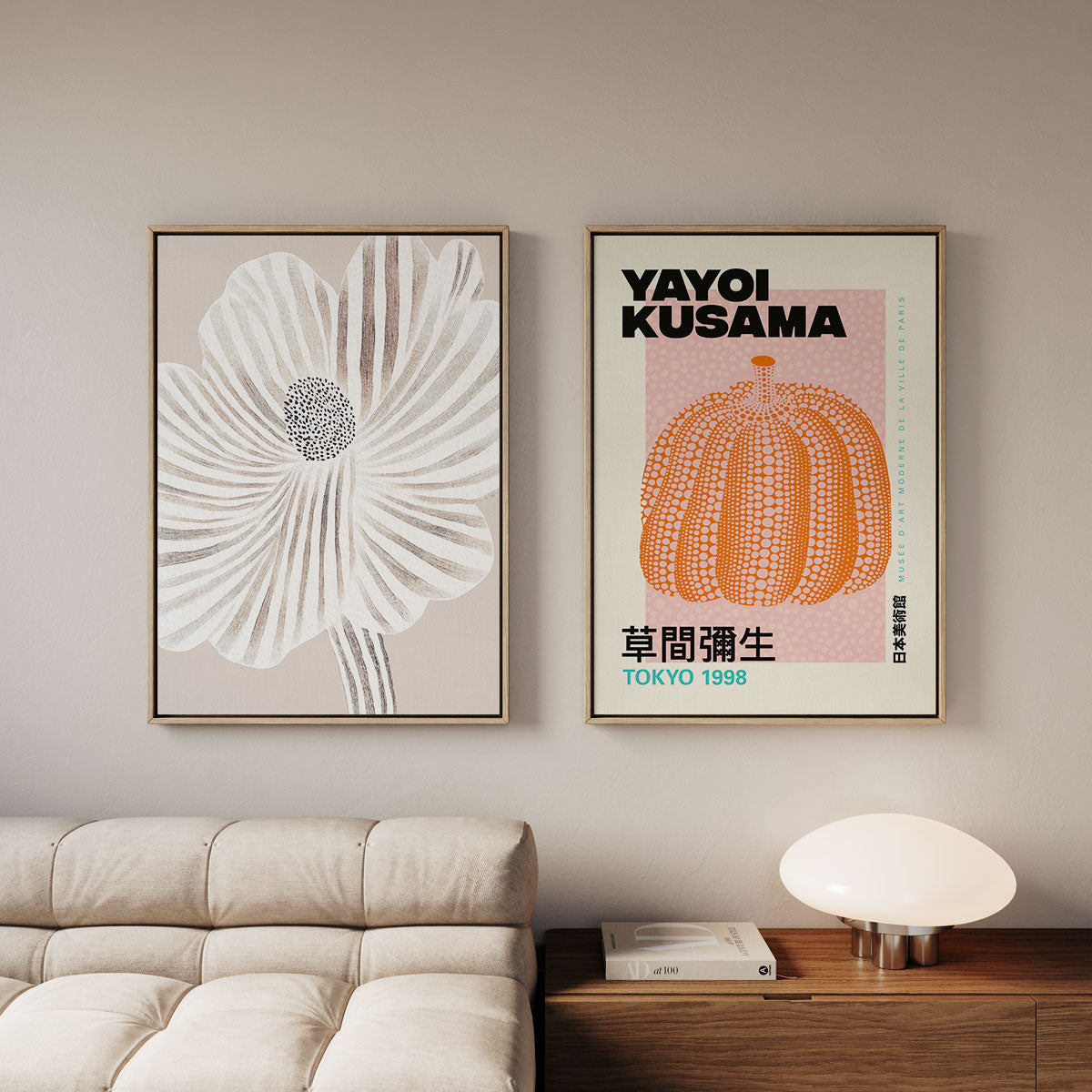 Canvas Print with Floating Frame – Yayoi Kusama – Pumpkin 01