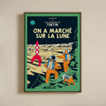 Canvas Print with Floating Frame – Tintin – On a marché sur la Lune