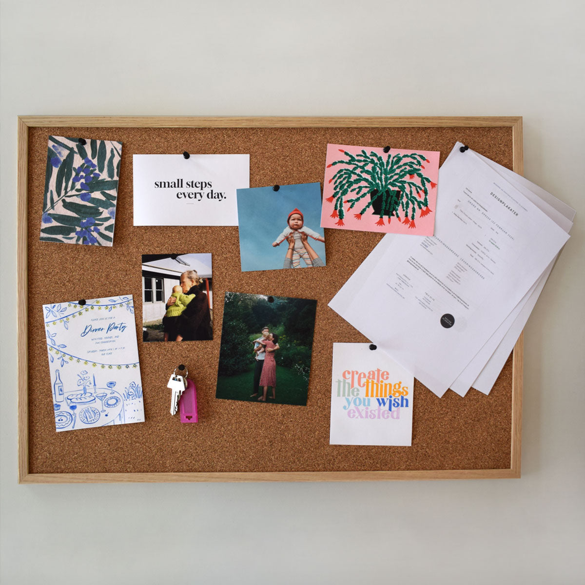 Cork Notice Board – Cashmere Gray Frame